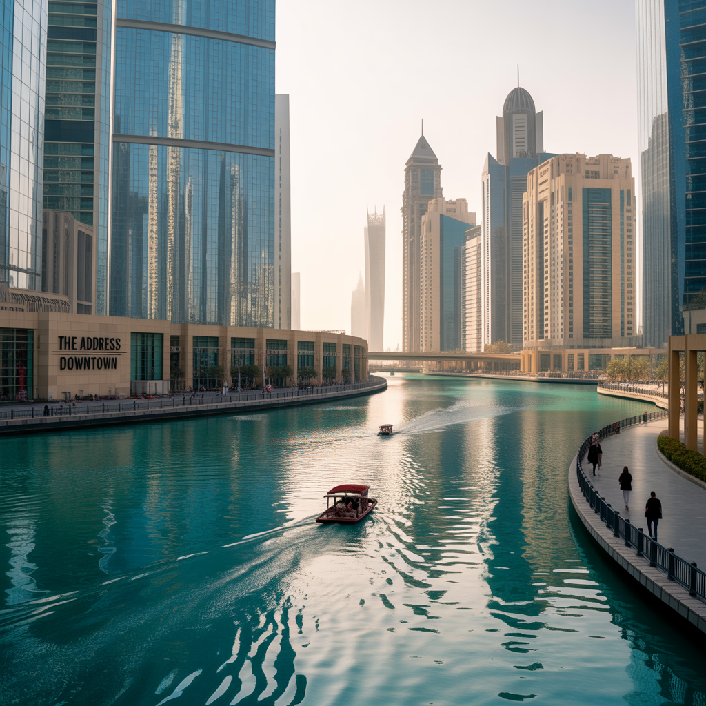 قناة الخليج التجاري وناطحات السحاب الحديثة